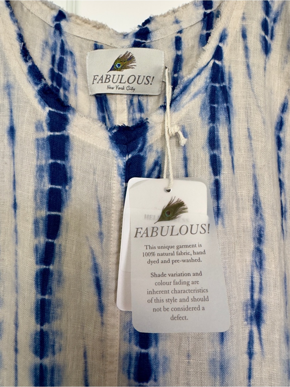 Blue Hand-Dyed Tie Dye Shibori Linen Maxi Dress - Sleeveless - Picture 3 of 11